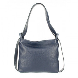Kožená kabelka na rameno/batoh 575 tmavomodrá Made in Italy Modrá