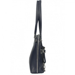 Kožená kabelka na rameno/batoh MI38 čierna Made in Italy Čierna #4