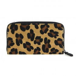 Kožená peňaženka na zips 509 leopard Hnedá