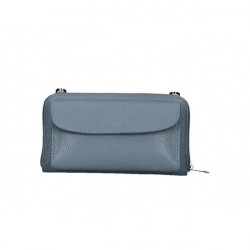 Kožená peňaženka s púzdrom na mobil blankytne modrá Blankytna modrá
