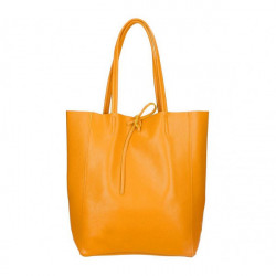 Kožená shopper kabelka 396 oranžová MADE IN ITALY Oranžová