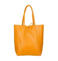 Kožená shopper kabelka 396 oranžová MADE IN ITALY Oranžová