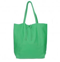 Kožená shopper kabelka 396 zelená Made in Italy Zelená