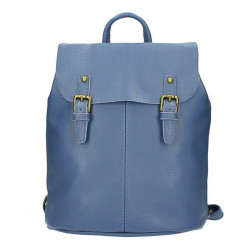 Kožený batoh MI202 blankytne modrý Made in Italy Blankytna modrá