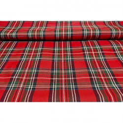 Látka škótska kocka obojstranne tkaná, š. 140 cm Červená
