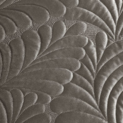 Lesklý zamatový prehoz prešívaný tradičnou metódou šitia, listový vzor tmavobéžový Béžová 170 x 210 cm #1