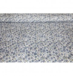 Mondo Italia Bavlnená látka Flanel Kvety modré, š. 145 cm Modrá Šírka 145 cm