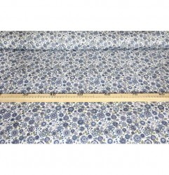 Mondo Italia Bavlnená látka Flanel Kvety modré, š. 145 cm Modrá Šírka 145 cm #1