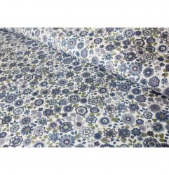 Mondo Italia Bavlnená látka Flanel Kvety modré, š. 145 cm Modrá Šírka 145 cm #2