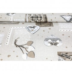 Obliečka na vankúš 40x40 cm šedohnedé srdiečka Béžová #2