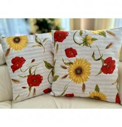 Obliečka na vankúš Slnečnice a divé maky 40x40 cm 40x40 cm Viacfarebná #3