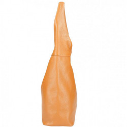 Oranžová kožená kabelka na rameno 590 MADE IN ITALY, Oranžová #3