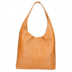 Oranžová kožená kabelka na rameno 590 MADE IN ITALY, Oranžová #4