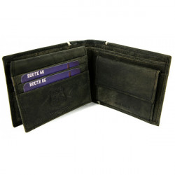 Pánska kožená peňaženka 734 šedo-čierna Route 66, Čierna #1