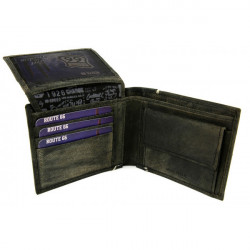 Pánska kožená peňaženka 734 šedo-čierna Route 66, Čierna #2