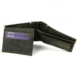 Pánska kožená peňaženka 734 šedo-čierna Route 66, Čierna #3
