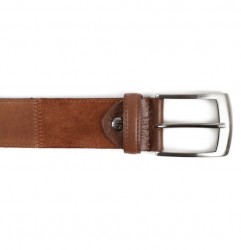 Pánsky kožený opasok 872 hnedý Made in Italy, Hnedá, 110/125 cm #4