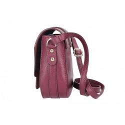 Ružová talianska kožená kabelka na rameno 870A, Ružová #3
