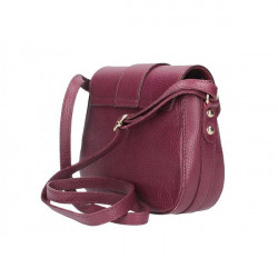 Ružová talianska kožená kabelka na rameno 870A, Ružová #4