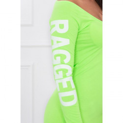 Šaty Ragged MI8828 zelený neón Univerzálna Zelená/neón #4