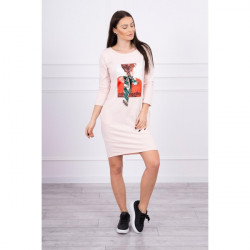 Šaty s grafikou Noteworthy 3D pudrovo ružové Univerzálna Pudrová ružová #1