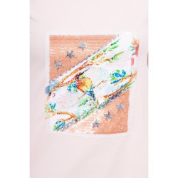Šaty s grafikou Vták 3D pudrovo ružové Univerzálna Pudrová ružová #3