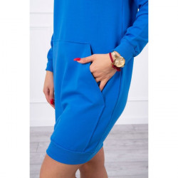 Šaty s kapucňou MI67292 modré Univerzálna Modrá #3