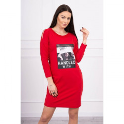 Šaty s potlačou Handle With červené Univerzálna Červená