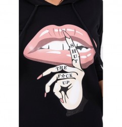 Šaty s predĺženou zadnou stranou a farebnou potlačou v predu MI64632 čierne, Uni, Čierna #3