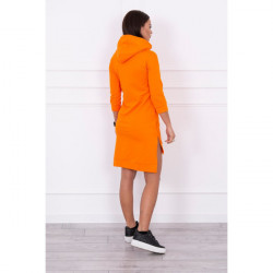 Šaty s predĺženou zadnou stranou a farebnou potlačou v predu MI64632 oranžové, Uni, Oranžová #2
