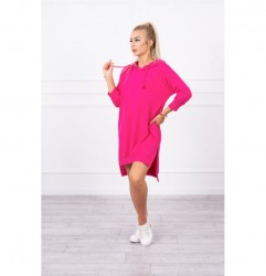 Šaty s predĺženou zadnou stranou a kapucňou MI9078 fuchsia Univerzálna Fuchsia #2