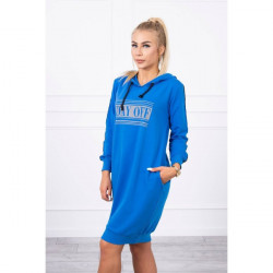 Šaty s reflexnou potlačou azurovo modré Univerzálna Modrá