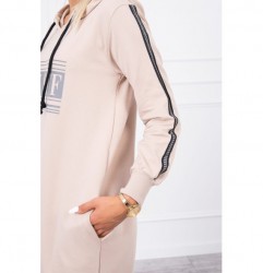 Šaty s reflexnou potlačou béžové Univerzálna Béžová #3