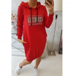 Šaty s reflexnou potlačou červené Univerzálna Červená #6