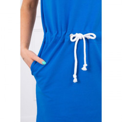 Šaty s vreckami a kapucňou MI8982 azurovo modré Univerzálna Modrá #3