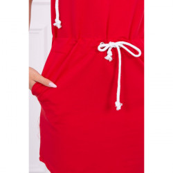 Šaty s vreckami a kapucňou MI8982 červené, Uni, Červená #3