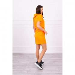 Šaty s vreckami a kapucňou MI8982 neónovo oranžové Univerzálna Oranžová/neón #2