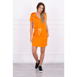 Šaty s vreckami a kapucňou MI8982 oranžové, Uni, Oranžová #1