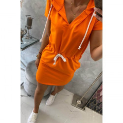 Šaty s vreckami a kapucňou MI8982 oranžové, Uni, Oranžová #4