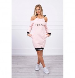 Šaty Tres Chic MI62182, Uni, Pudrová ružová #2