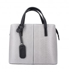 Šedá kožená kabelka 960 Made in Italy Šedá