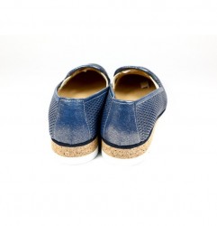 Talianske kožené slip-on mokasíny 99 modrá perleť  LORETTA VITALE, Modrá, 38 #5