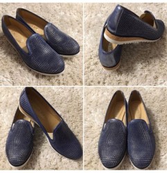 Talianske kožené slip-on mokasíny 99 modrá perleť  LORETTA VITALE, Modrá, 38 #6