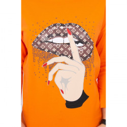 Tričko s farebnou potlačou MI64633 oranžové, Uni, Oranžová #2
