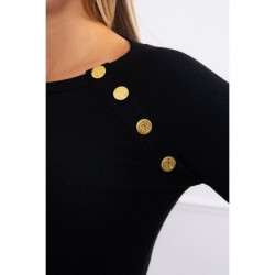 Tričko s ozdobnými gombíkmi MI5197 čierne Univerzálna Čierna #2