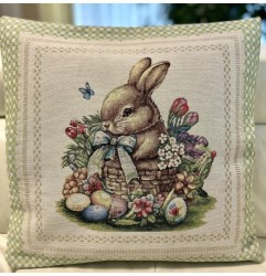 Veľkonočná gobelínová obliečka na vankúš Veľkonočný zajačik 42x42 cm Viacfarebná 42x42 cm