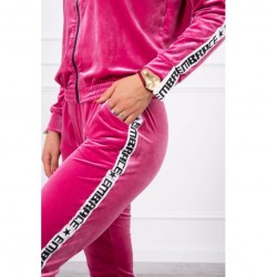 Velúrová súprava s ozdobnými pruhmi MI9103 fuchsia Univerzálna Fuchsia #3