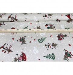 Vianočná dekoračná látka Sobík, š. 140 cm Viacfarebná Šírka 140 cm #1