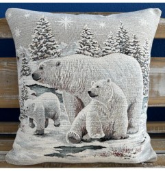 Vianočná gobelínová obliečka na vankúš 42x42 cm Chenille 1245 Viacfarebná 42x42 cm #2