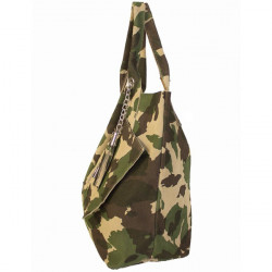 Vojensky zelená kožená kabelka v úprave semiš 804 Zelená #2